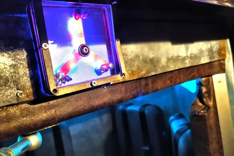 Mécanisme lumineux dans le décor du Manoir Alexander